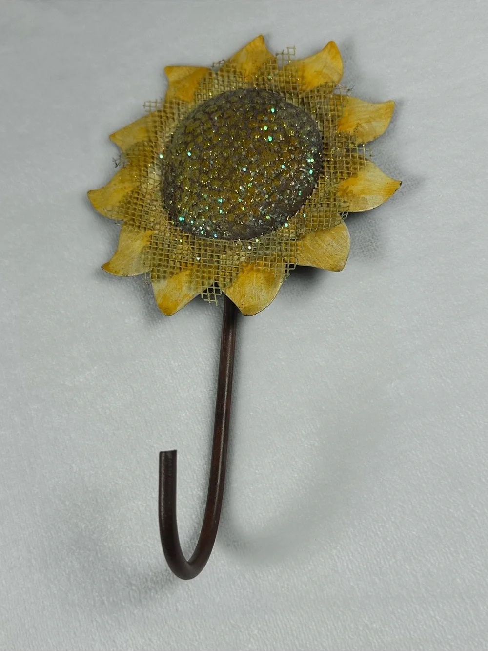 Metal Sunflower Wall Hook - Yellow Decorative Wall Decor